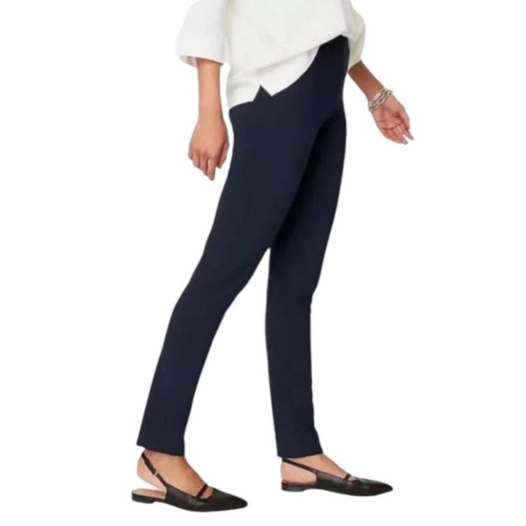 J. Jill Pants - J.Jill Ponte Knit Slim Leg Pants in Deep Blue Pull-on Elastic Waist NWT Sz XS